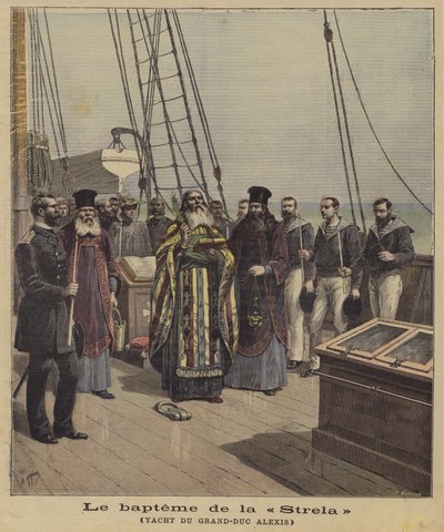 El bautizo del Strela, el yate del Gran Duque Alexis de Rusia de French School